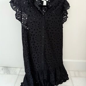 H&M Black Eyelet Blouse